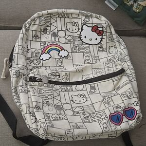 Sanrio Hello Kitty Backpack Cream Black